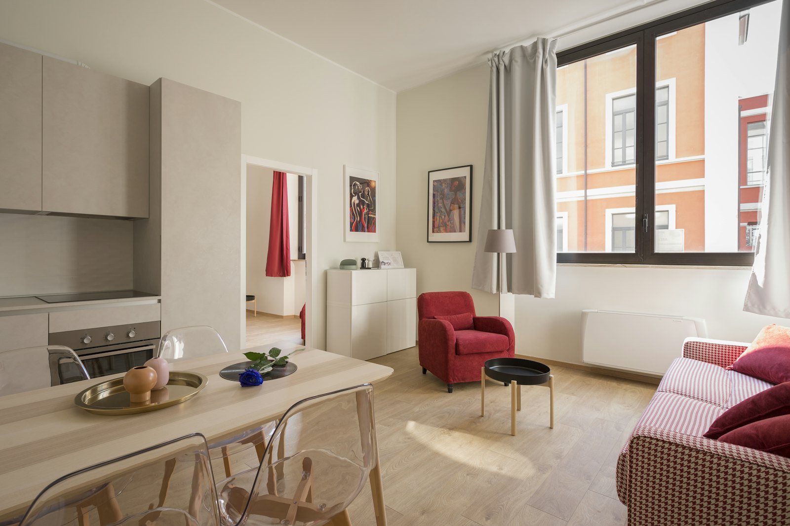 A furnished apartment ready for guests