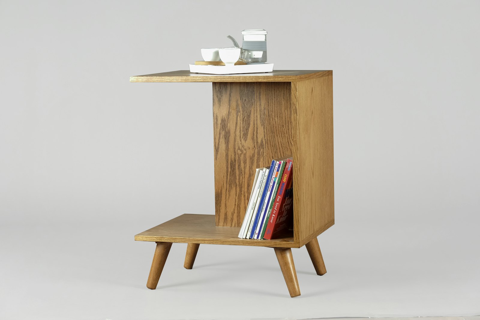 Walnut Book Side Table